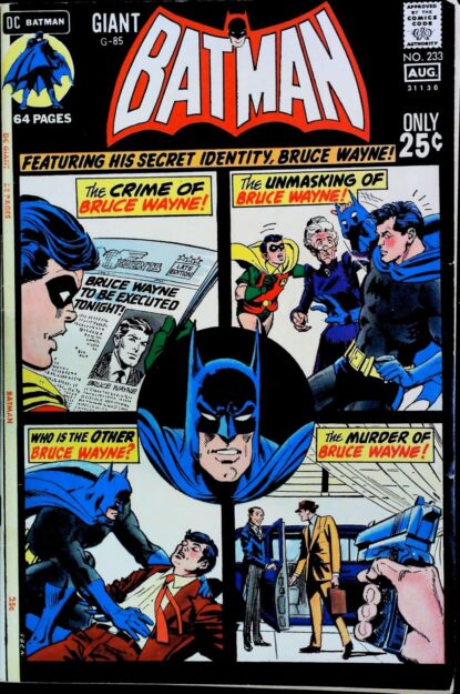 Couverture de BATMAN (1940) #233 - par Dick Giordano - lecubeacomics.com
