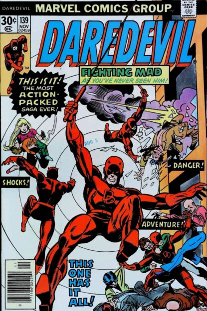 DAREDEVIL (1964) #139 - Marvel - lecubeacomics.com Couverture de DAREDEVIL (1964) #139 - par Dan Adkins - lecubeacomics.com