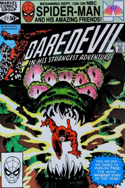Couverture de DAREDEVIL (1964) #177 - par Frank Miller - lecubeacomics.com