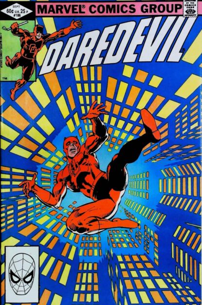 Couverture de DAREDEVIL (1964) #186 - par Frank Miller - lecubeacomics.com