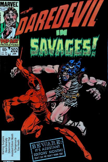 Couverture de DAREDEVIL (1964) #202 - par Bob Layton - lecubeacomics.com