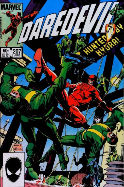 Couverture de DAREDEVIL (1964) #207 - par Bill Sienkiewicz - lecubeacomics.com
