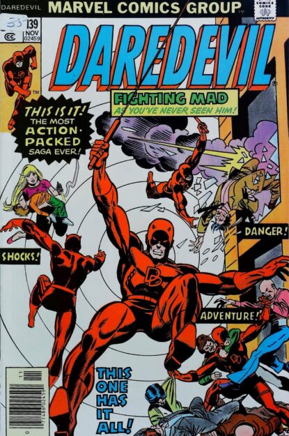 Couverture de DAREDEVIL (1964) #139 - par Dan Adkins - lecubeacomics.com