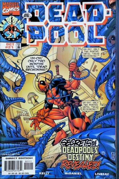 Couverture de DEADPOOL (1997) #21 - par John Livesay - lecubeacomics.com