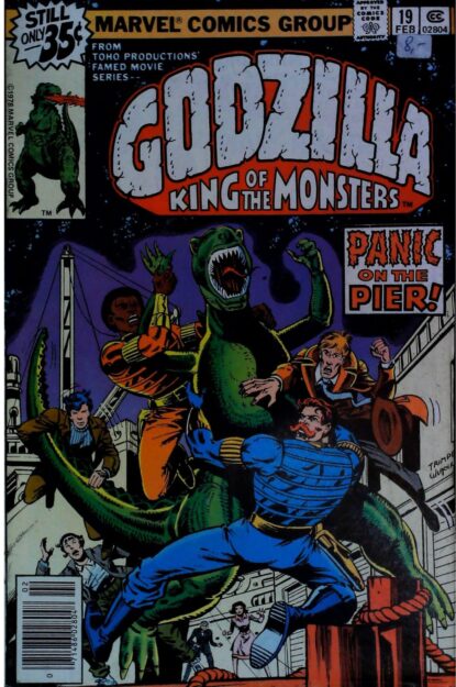GODZILLA (1977) #19 - Marvel - lecubeacomics.com Couverture de GODZILLA (1977) #19 - par Bob Wiacek - lecubeacomics.com