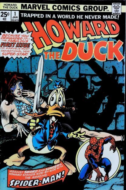 Couverture de HOWARD THE DUCK (1976) #1 - par Frank Brunner - lecubeacomics.com