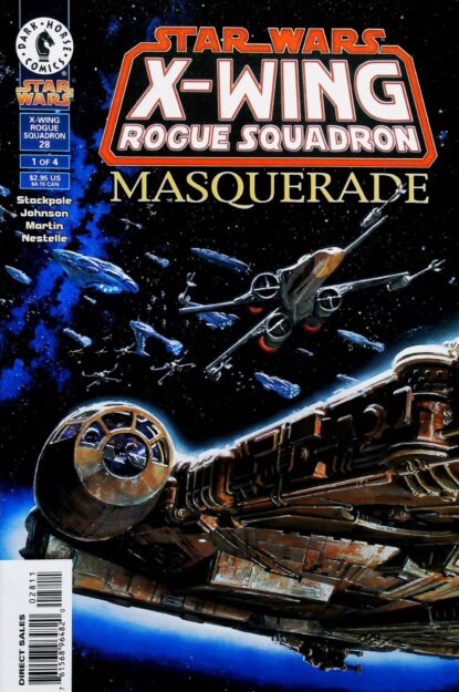 Couverture de STAR WARS : X-WING ROGUE SQUADRON - MASQUERADE (1995) #1-4 COMPLETE SET - par John Nadeau - lecubeacomics.com