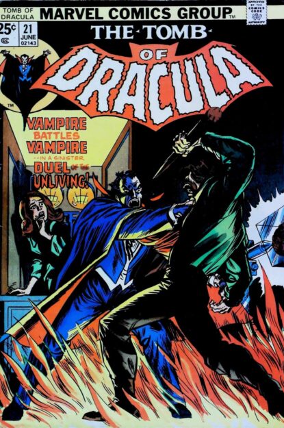 Couverture de TOMB OF DRACULA (1972) #21 - par John Romita - lecubeacomics.com