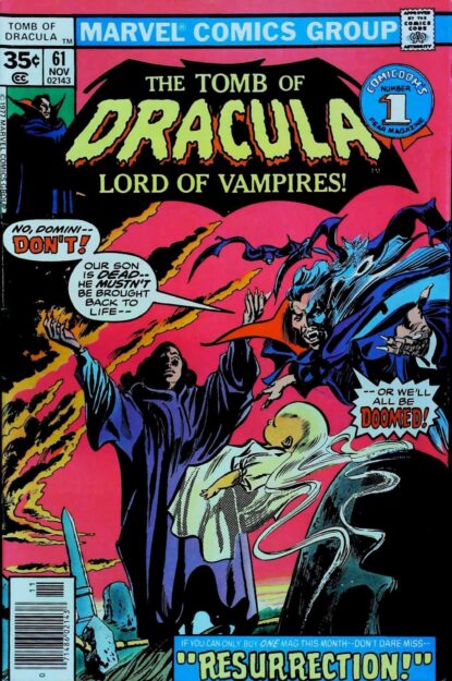 Couverture de TOMB OF DRACULA (1972) #61 - par Gene Colan - lecubeacomics.com