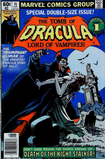 Couverture de TOMB OF DRACULA (1972) #70 - par Gene Colan - lecubeacomics.com