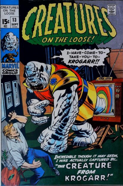 Couverture de CREATURES ON THE LOOSE (1970) #13 - par Artie Simek - lecubeacomics.com