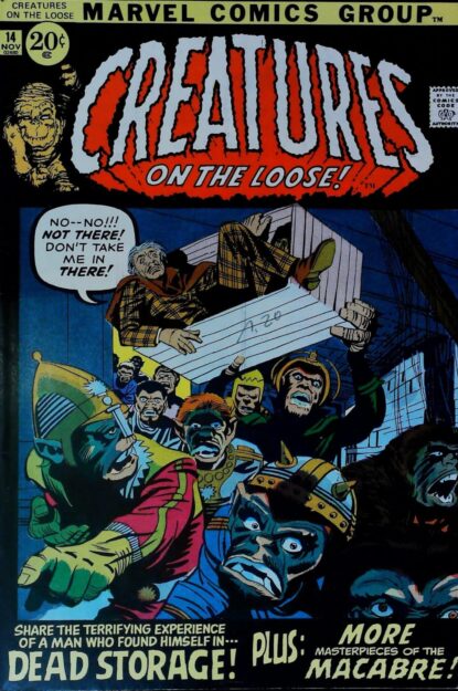 Couverture de CREATURES ON THE LOOSE (1970) #14 - par Artie Simek - lecubeacomics.com