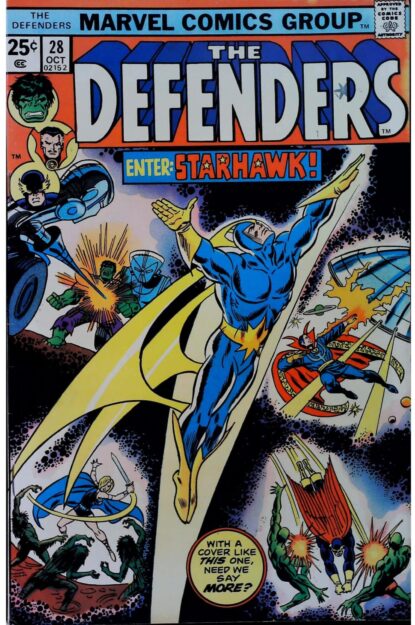 Couverture de DEFENDERS (1972) #28 MARK JEWELERS - par Ron Wilson - lecubeacomics.com