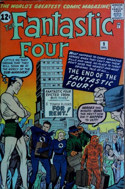 FANTASTIC FOUR (1961) #9 - Marvel - lecubeacomics.com Couverture de FANTASTIC FOUR (1961) #9 - par Dick Ayers - lecubeacomics.com