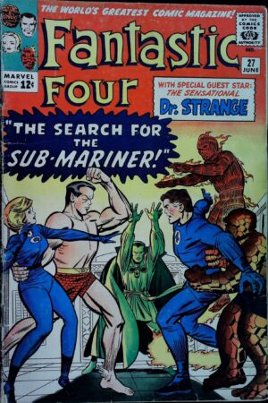 Couverture de FANTASTIC FOUR (1961) #27 - 1ST MEETING DR STRANGE & THE FF - par Chic Stone - lecubeacomics.com