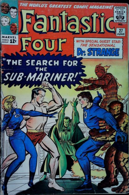 Couverture de FANTASTIC FOUR (1961) #27 - 1ST MEETING DR STRANGE & THE FF - par Chic Stone - lecubeacomics.com