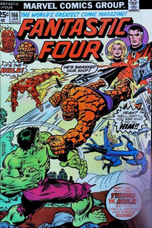 Couverture de FANTASTIC FOUR (1961) #166 - par Dan Adkins - lecubeacomics.com