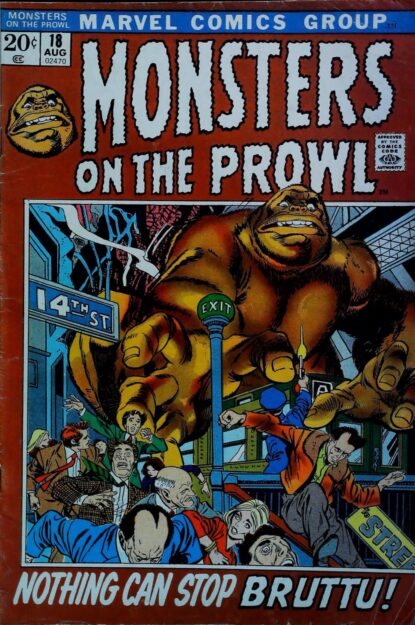 Couverture de MONSTERS ON THE PROWL (1971) #18 - par Gil Kane - lecubeacomics.com
