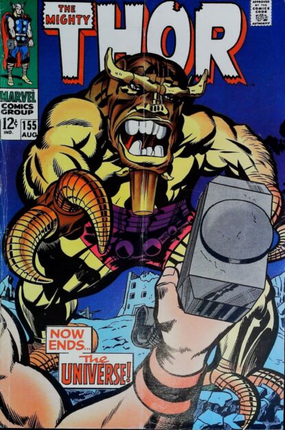 Couverture de THOR (1962) #155 - par Jack Kirby - lecubeacomics.com