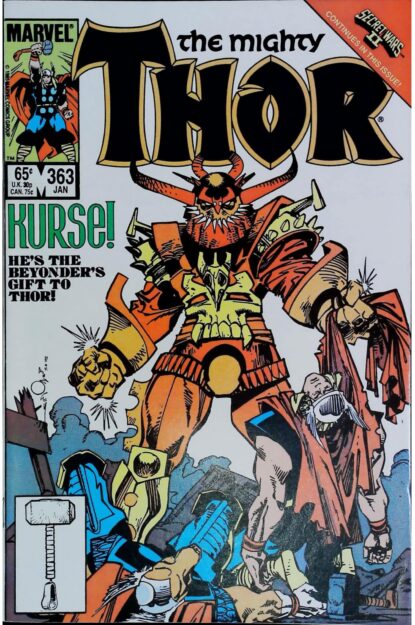 THOR (1962) #363 - Marvel - lecubeacomics.com Couverture de THOR (1962) #363 - par Walter Simonson - lecubeacomics.com