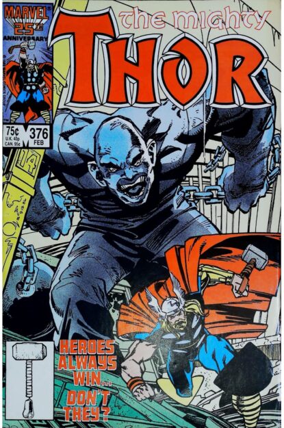 Couverture de THOR (1962) #376 - par Walter Simonson - lecubeacomics.com