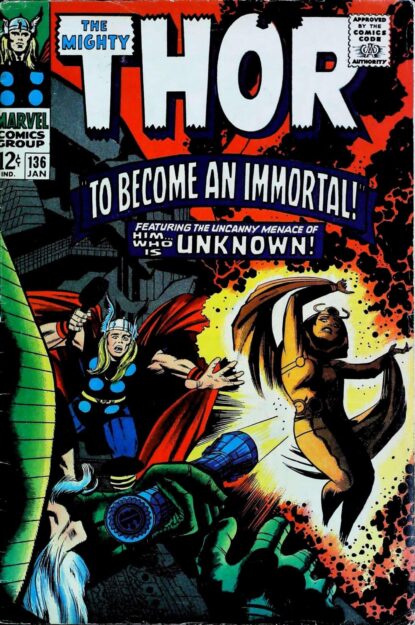 Couverture de THOR (1962) #136 - par Jack Kirby - lecubeacomics.com