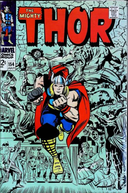 Couverture de THOR (1962) #154 - par Jack Kirby - lecubeacomics.com