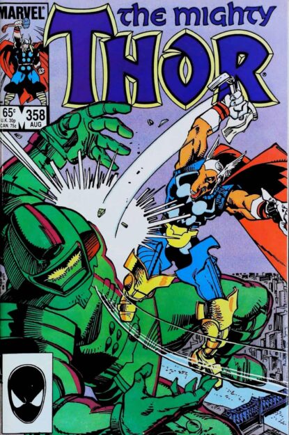 Couverture de THOR (1962) #358 - par Walter Simonson - lecubeacomics.com