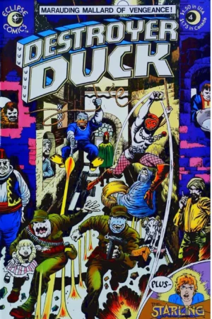 Couverture de DESTROYER DUCK (1982) #4 - par Jack Kirby - lecubeacomics.com