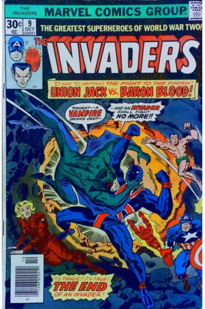 INVADERS (1975) #9 - Marvel - lecubeacomics.com Couverture de INVADERS (1975) #9 - par Dan Crespi - lecubeacomics.com