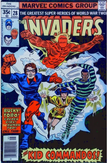 INVADERS (1975) #28 - Marvel - lecubeacomics.com Couverture de INVADERS (1975) #28 - par Frank Robbins - lecubeacomics.com