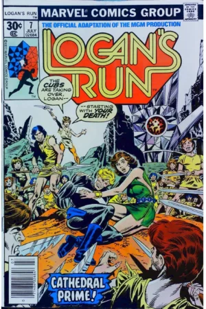 Couverture de LOGAN'S RUN (1977) #7 - par Tom Sutton - lecubeacomics.com
