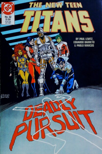 NEW TEEN TITANS (1984) #32 - DC Comics - lecubeacomics.com Couverture de NEW TEEN TITANS (1984) #32 - par Anthony Tollin - lecubeacomics.com