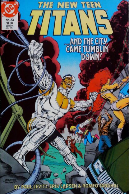 NEW TEEN TITANS (1984) #33 - DC Comics - lecubeacomics.com Couverture de NEW TEEN TITANS (1984) #33 - par Anthony Tollin - lecubeacomics.com