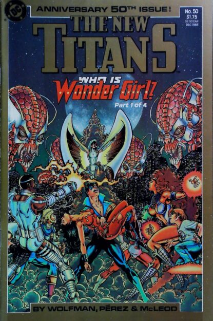 NEW TITANS (1988) #50 - DC Comics - lecubeacomics.com Couverture de NEW TITANS (1988) #50 - par George Perez - lecubeacomics.com