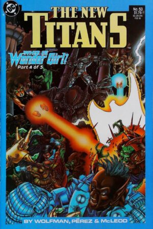 Couverture de NEW TITANS (1988) #53 - par George Perez - lecubeacomics.com