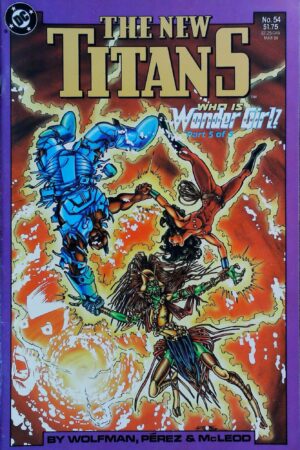 Couverture de NEW TITANS (1988) #54 - par George Perez - lecubeacomics.com
