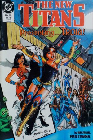Couverture de NEW TITANS (1988) #55 - par George Perez - lecubeacomics.com