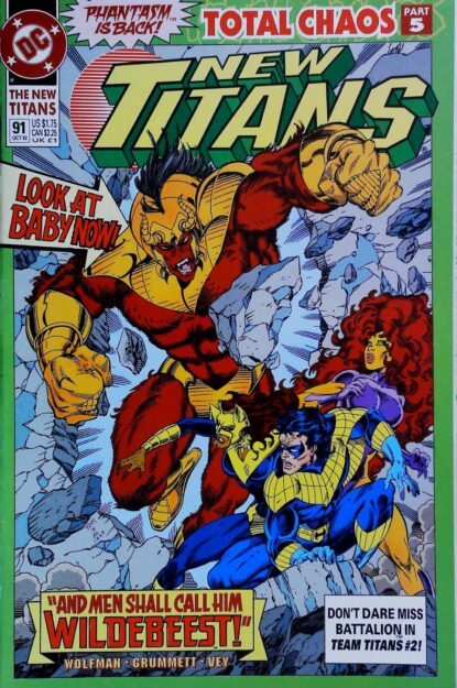 Couverture de NEW TITANS (1988) #91 - par Tom Grummett - lecubeacomics.com