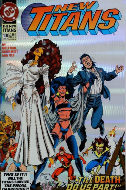 NEW TITANS (1988) #100 - DC Comics - lecubeacomics.com Couverture de NEW TITANS (1988) #100 - par Al Vey - lecubeacomics.com