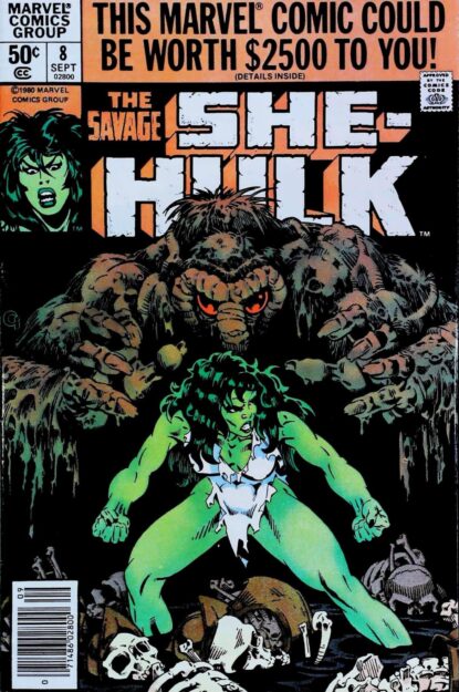 THE SAVAGE SHE-HULK (1980) #8 - Marvel - lecubeacomics.com Couverture de THE SAVAGE SHE-HULK (1980) #8 - par Michael Golden - lecubeacomics.com