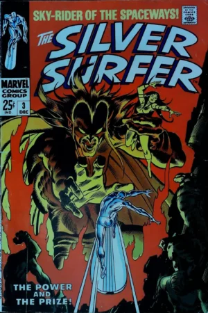 Couverture de SILVER SURFER (1968) #3 -1ST APP. OF MEPHISTO - par John Buscema - lecubeacomics.com