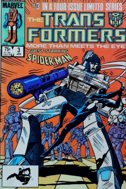 TRANSFORMERS (1984) #3 - Marvel - lecubeacomics.com Couverture de TRANSFORMERS (1984) #3 - par Frank Springer - lecubeacomics.com
