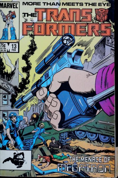 TRANSFORMERS (1984) #13 - Marvel - lecubeacomics.com Couverture de TRANSFORMERS (1984) #13 - par Don Perlin - lecubeacomics.com