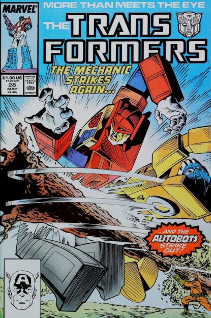 TRANSFORMERS (1984) #28 - Marvel - lecubeacomics.com Couverture de TRANSFORMERS (1984) #28 - par Ian Akin - lecubeacomics.com