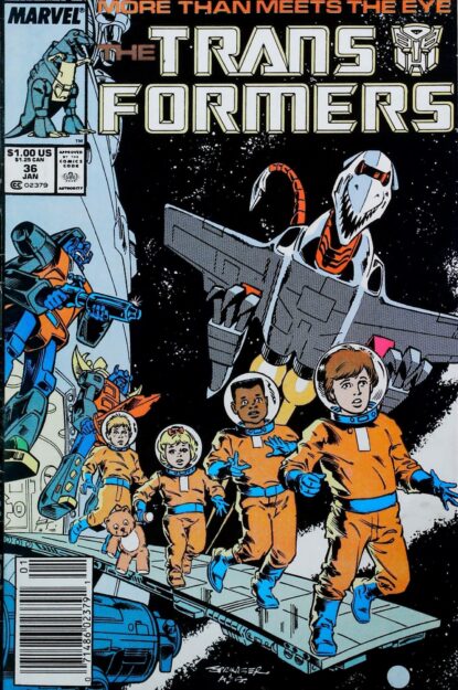 TRANSFORMERS (1984) #36 - Marvel - lecubeacomics.com Couverture de TRANSFORMERS (1984) #36 - par Brian Garvey - lecubeacomics.com