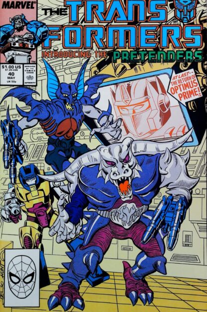 TRANSFORMERS (1984) #40 - Marvel - lecubeacomics.com Couverture de TRANSFORMERS (1984) #40 - par Dave Hunt - lecubeacomics.com