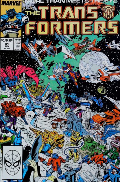 TRANSFORMERS (1984) #41 - Marvel - lecubeacomics.com Couverture de TRANSFORMERS (1984) #41 - par Dave Hunt - lecubeacomics.com