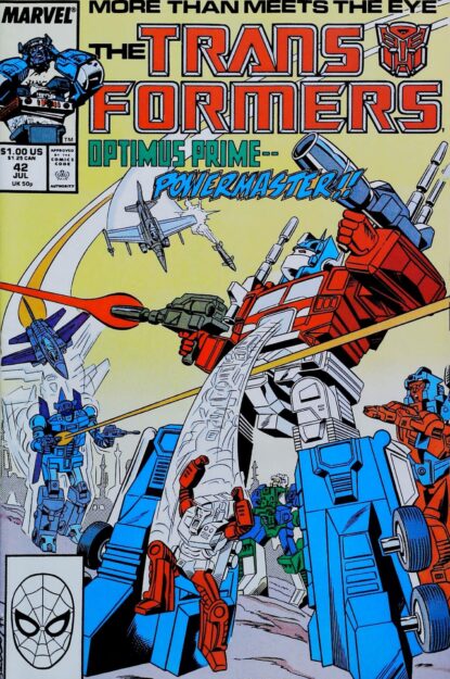 TRANSFORMERS (1984) #42 - Marvel - lecubeacomics.com Couverture de TRANSFORMERS (1984) #42 - par Dave Hunt - lecubeacomics.com