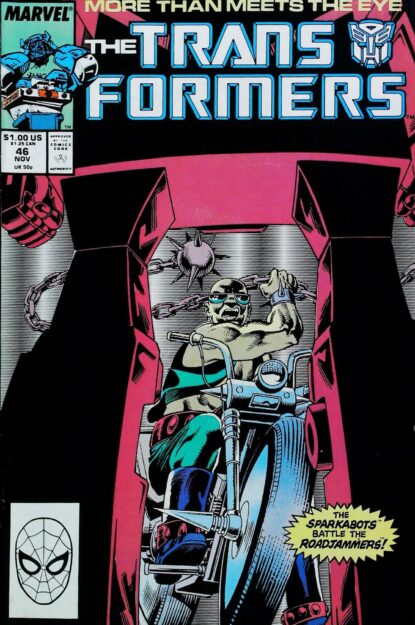 TRANSFORMERS (1984) #46 - Marvel - lecubeacomics.com Couverture de TRANSFORMERS (1984) #46 - par Frank Springer - lecubeacomics.com